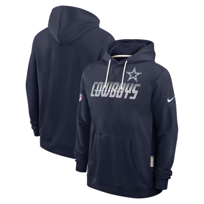 Men's Dallas Cowboys Navy Sideline Standard Issue Top Prospect Dri-FIT Hoodie